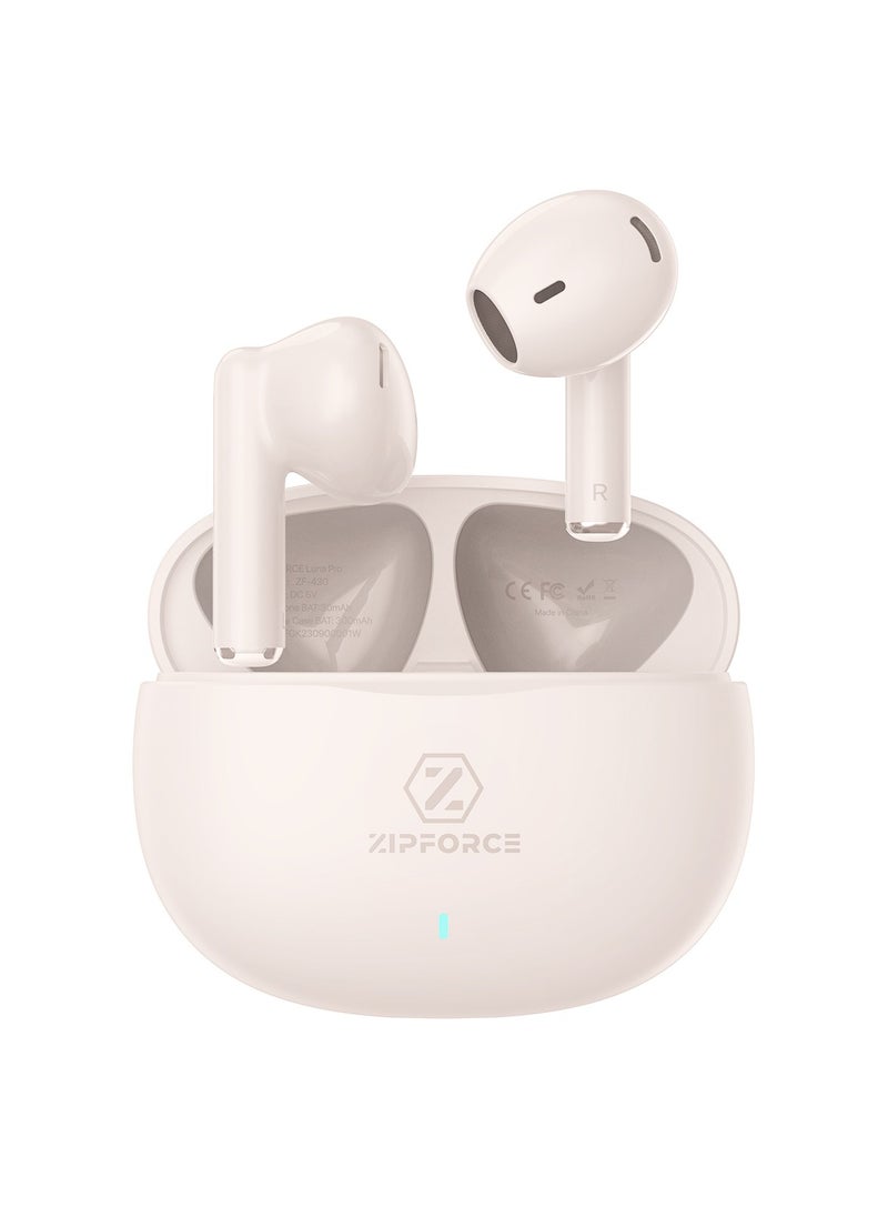 ZIPFORCE True Wireless Earbuds, In-Ear Bluetooth 5.3 Headphones 4-Mics ENC Clear Call, Bluetooth Earbuds Touch Control, IPX6 Waterproof TWS, Light-Weight Earphones