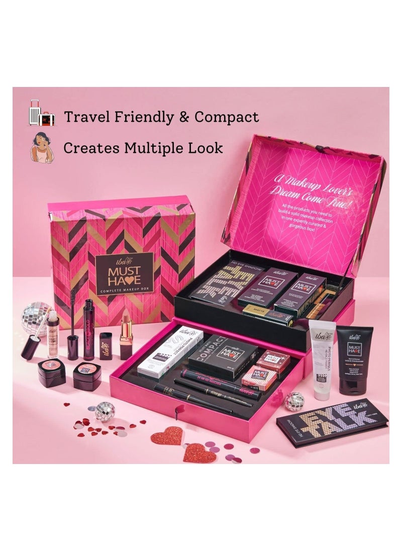 Iba Must Have Complete Makeup Box for Women (Medium) l with 11 Essential Products l Makeup Kit for Women l Waterproof l Bridal Makeup for Women l Full Face Makeup | 100% Vegan & Cruelty-Free