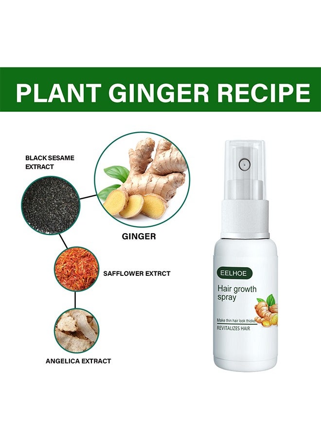 Hair Growth Spray，Fast Hair Growth Spray Serum Ginger Anti Hair Loss Treatment Product Prevent Thinning Dry Frizzy Repair Beauty Hair Care Essence