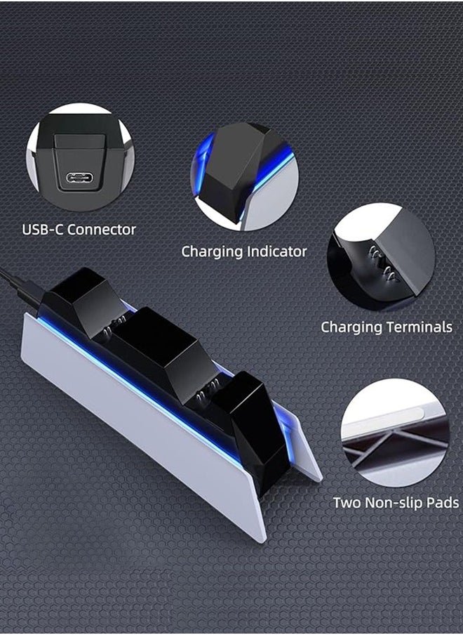 PS5 accessories ps5 controller charger PS5 Charging Station PS5 Controller Charger for Playstation 5 Dualsense Controller  USB Type C PS5 Charger Stand with LED Indicator