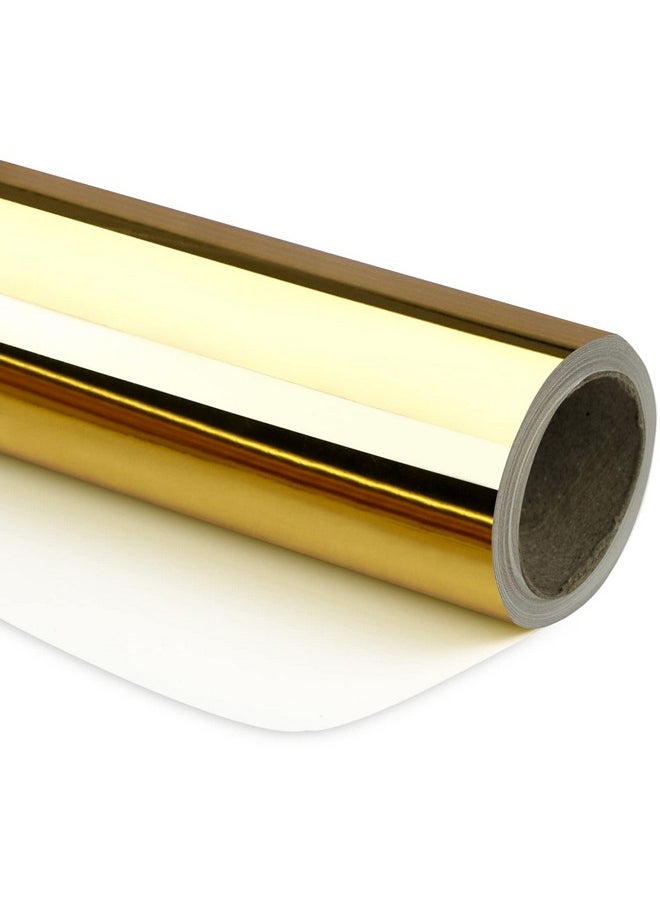 Gold Metallic Wrapping Paper - 81.5 Sq Ft - Solid Color Paper Perfect For Wedding,Birthday,Christmas,Baby Show - 30 Inches X 32.8 Feet