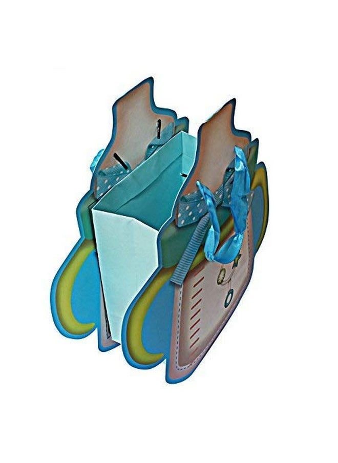 Blue Bottle Shaped Paper Baby Shower Gift Bags, Kids Birthday Party Bags, Baby Shower Paper Gift Bags, 13