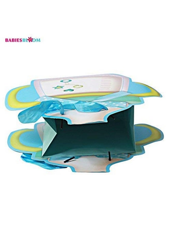 Blue Bottle Shaped Paper Baby Shower Gift Bags, Kids Birthday Party Bags, Baby Shower Paper Gift Bags, 13