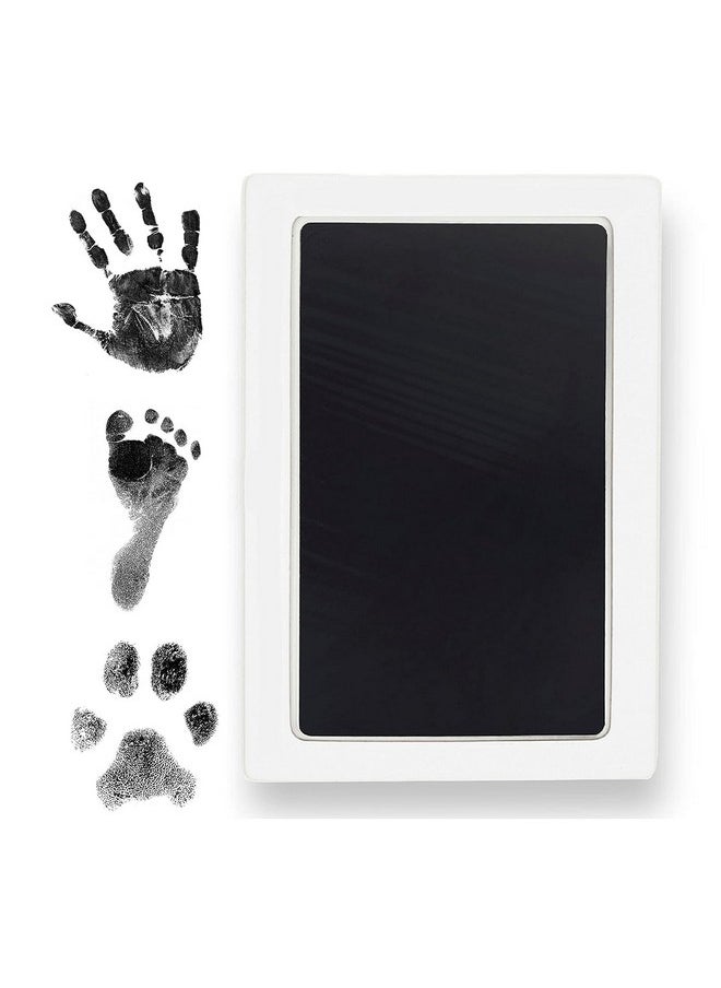 Large Clean Touch Ink Pad For Baby Handprints And Footprints, Inkless Infant Hand & Foot Stamp, Safe For Babies, Does Not Touch Skin - Perfect Family Memory Or Gift (Black)