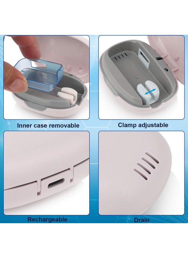 Mini Toothbrush Cover Rechargeable Travel Toothbrush Case With Holder For Houshold And Traving Or Business Trip Pink