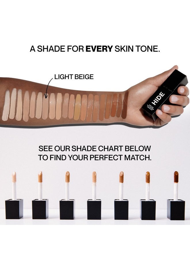 Liquid Concealer, Medium To Full Coverage Concealer For Blemishes, Under Eye Dark Circles & Scars, Oil Free Concealer, Light Beige (See Shade Finder), 0.5 Fl Oz
