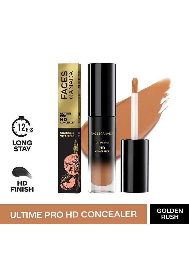 Ultime Pro Hd Medium Coverage All Skin Type Liquid Concealer - Golden Rush 06, 3.8Ml | Natural Matte Finish | 12Hr Long Stay | Blemishes | Blends Easily | Orange & Vitamin C Enriched