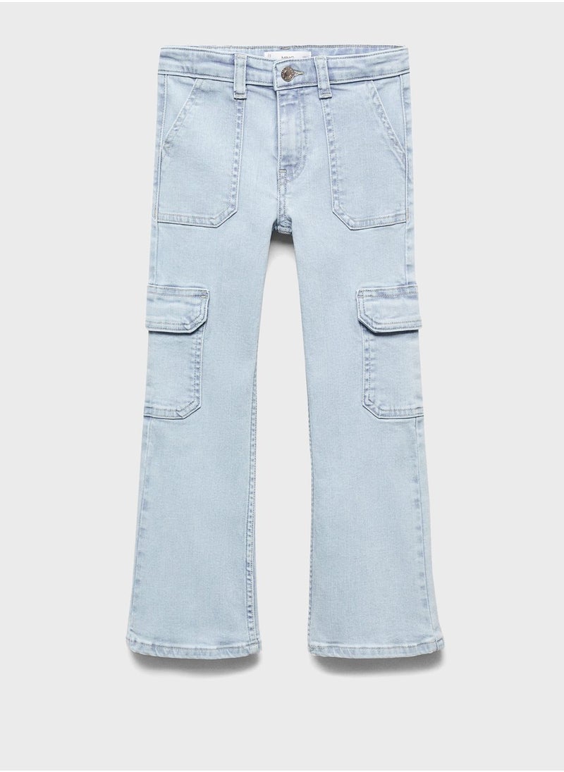 Kids Straight Fit Cargo Jeans