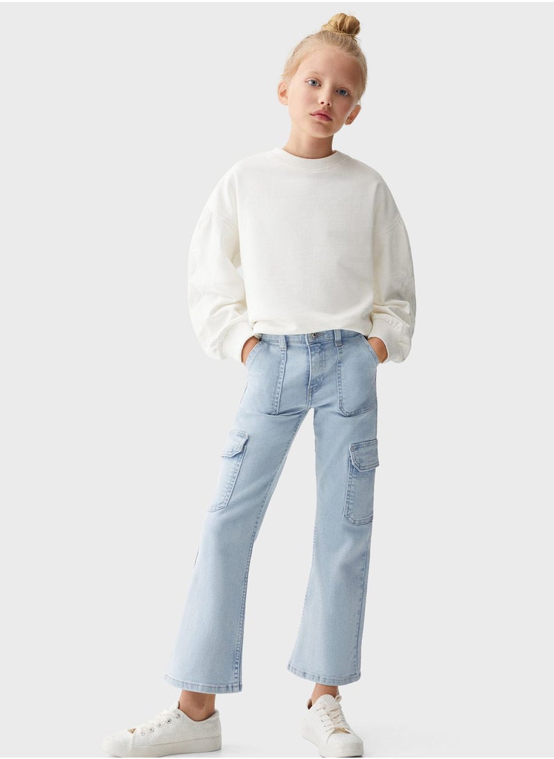 Kids Straight Fit Cargo Jeans