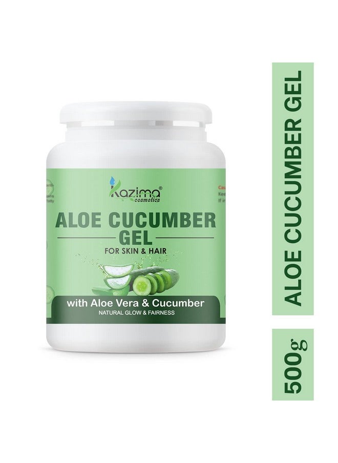 Aloe Cucumber Gel With Pure Aloe Vera & Cucumber For Face, Skin & Hair - Exfoliate Skin, Reduces Acne Scars, Wrinkles, Sunburn, Dark Circles & Moisturizes Skin (500 Gram)