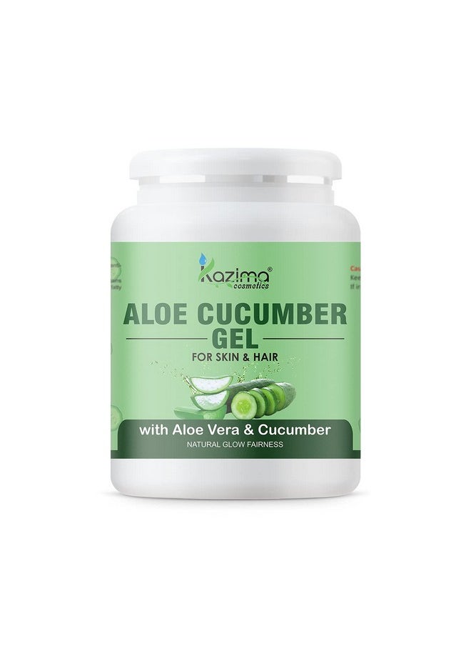Aloe Cucumber Gel With Pure Aloe Vera & Cucumber For Face, Skin & Hair - Exfoliate Skin, Reduces Acne Scars, Wrinkles, Sunburn, Dark Circles & Moisturizes Skin (500 Gram)
