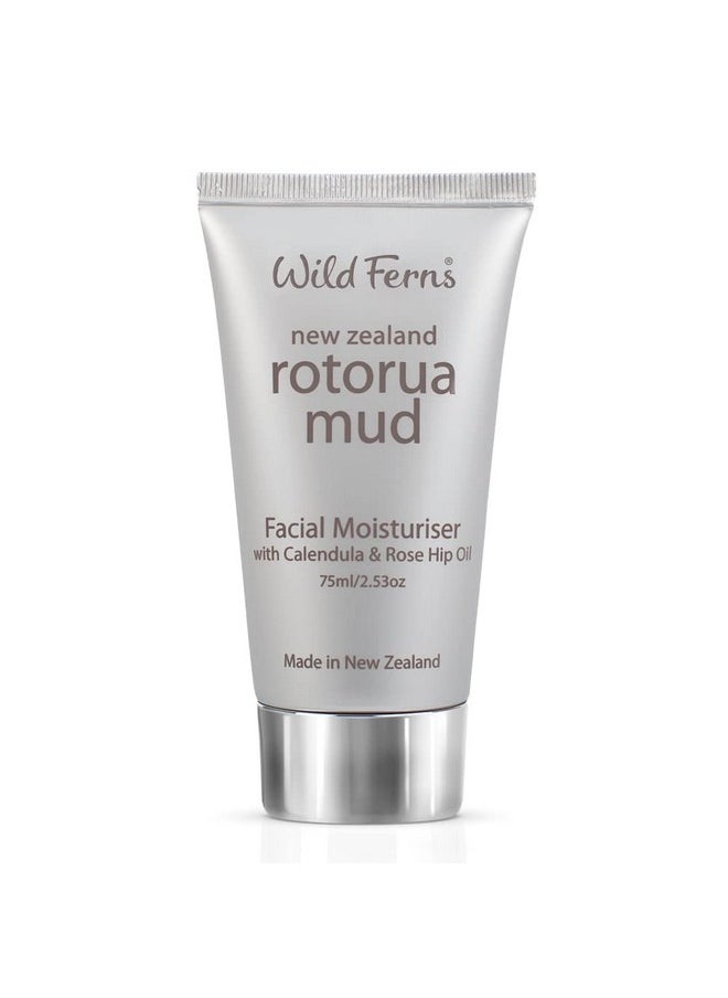 Rotorua Mud Moisturiser With Calendula & Rose Hip Oil -75 Ml | Ideal For Dry & Acne-Prone Skin| Oil-Free & Non-Sticky | Natural Cold Cream For Glowing Skin | Helps In Skin Hydrating & Brightening | Lightweight & Fast Absorbing Winter Cream For Men & Women