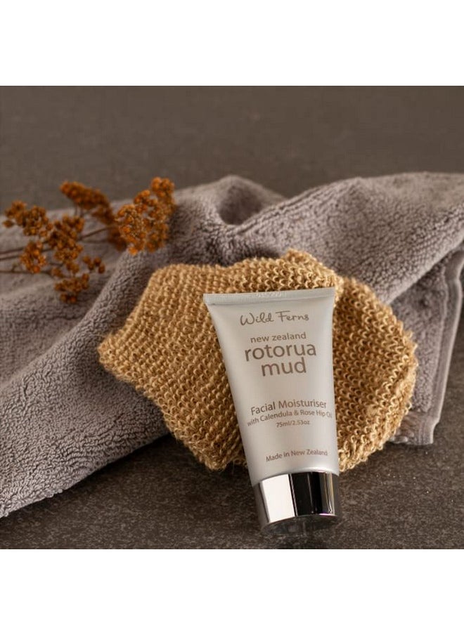 Rotorua Mud Moisturiser With Calendula & Rose Hip Oil -75 Ml | Ideal For Dry & Acne-Prone Skin| Oil-Free & Non-Sticky | Natural Cold Cream For Glowing Skin | Helps In Skin Hydrating & Brightening | Lightweight & Fast Absorbing Winter Cream For Men & Women