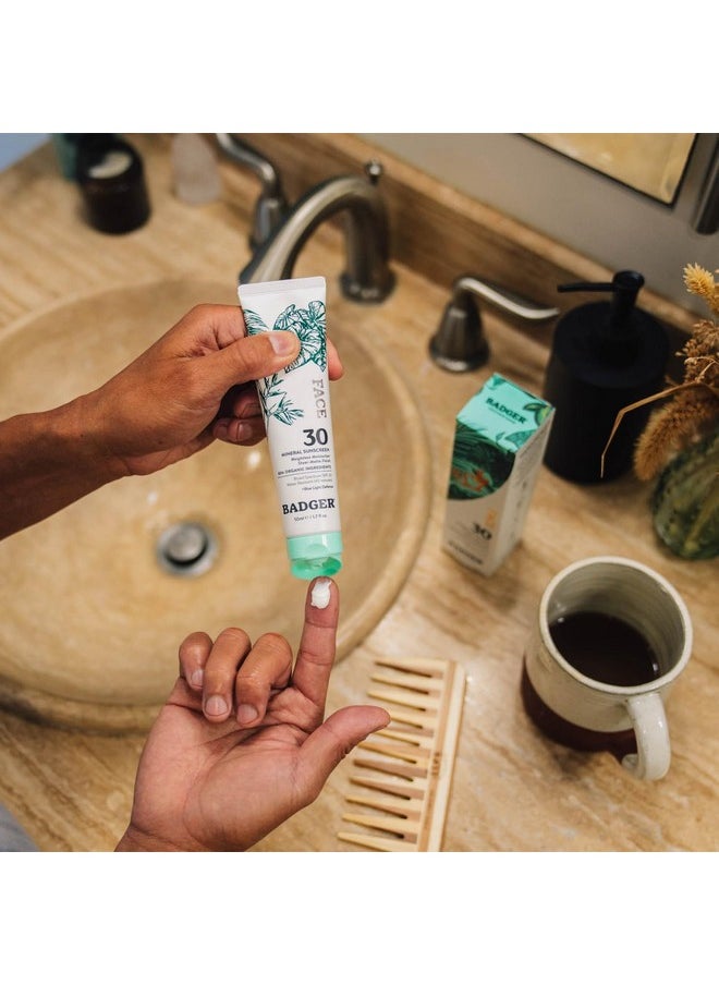 Mineral Face Sunscreen With Zinc Oxide, Sunblock Face Lotion Moisturizer With Spf 30, Vegan, Unscented, Lightweight Mineral Sunscreen For Face, 1.7 Fl Oz