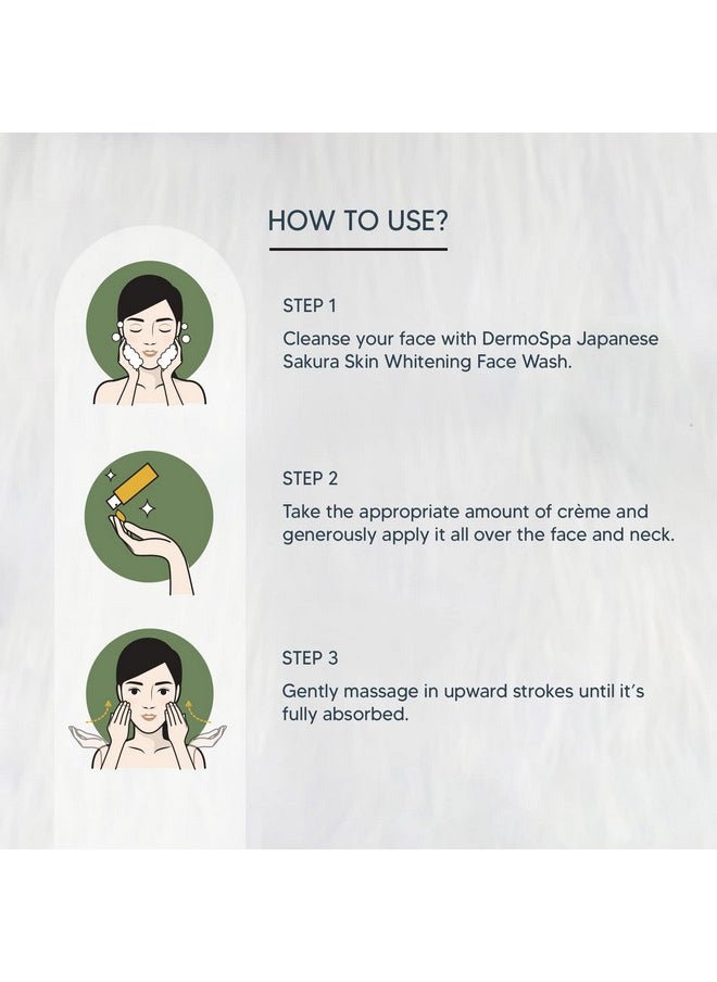 Professional Dermospa Japanese Sakura Skin Whitening Illuminating Cream With Spf 20 | Nourishing | Even Skin Tone| Brightening |50G