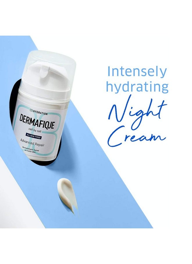 Advanced Repair Night Cream With Niacinamide - 50G, Moisturizer For Face, 5X Ceramide Synthesis, Boosts Collagen Production, Enriched With Pro Vitamin E, Suitable For All Skin Type | Dermatologist Tested