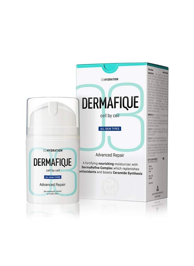 Advanced Repair Night Cream With Niacinamide - 50G, Moisturizer For Face, 5X Ceramide Synthesis, Boosts Collagen Production, Enriched With Pro Vitamin E, Suitable For All Skin Type | Dermatologist Tested