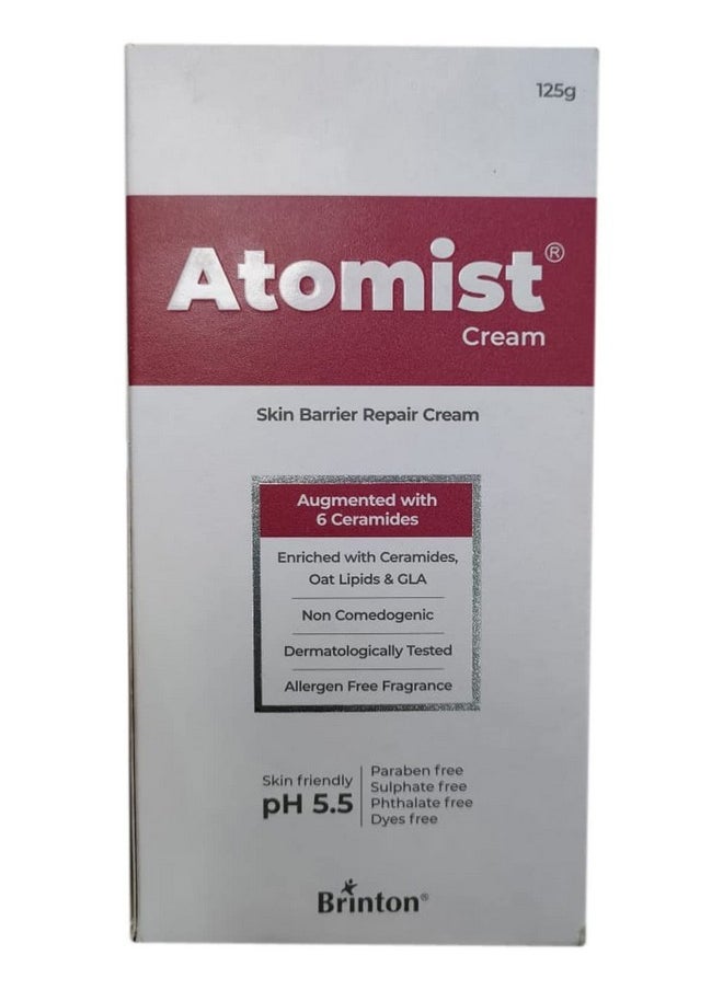 Atomist Skin Barrier Repair Cream For Dry And Itchy Skin | Enriched With Ceramides, Oats Lipids & Gla | Non Comedogenic & Dermatologically Tested -125G