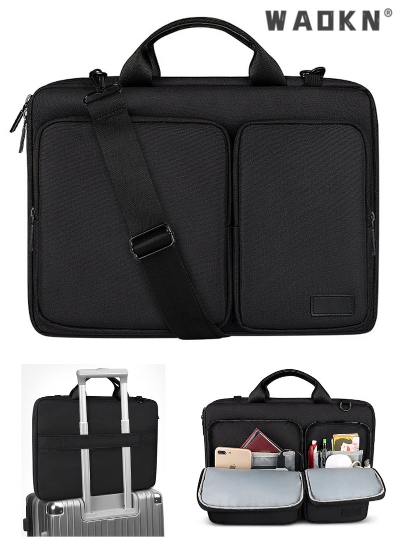 15.6 Inch Laptop Bag Lightweight Computer Bag Travel Business Briefcase Water Resistance Shoulder Messenger Bag Business Briefcase College 14-15.6 Inch Laptop Carrier for Men and Women Work Office