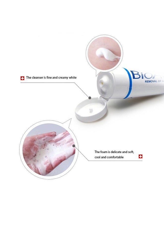 Removal of Acne, Oil Control Acne Removing Cleanser, Gentle care, clean skin dirt, skin fine and smooth, smooth and soft, soft skin after use, Anti Acne Treatment Facial Cleanser 100g