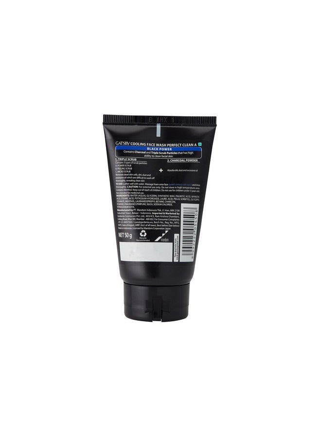 Cooling Face Wash Perfect Clean 50Gm (Set Of 3) For Men | Contains Charcoal Powder, Deep Cleanses, Powered With 3X Scrub