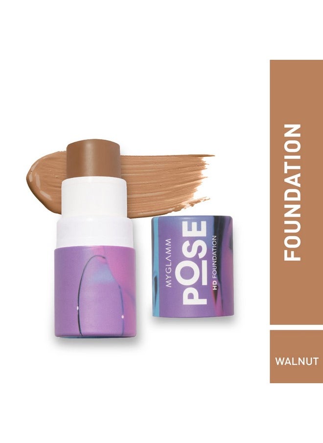 Pose Hd Foundation Stick-Walnut (Brown)-5.5 G| Skin-Blurring Foundation Stick | Long Wearing & Light-Weight Hd Foundation