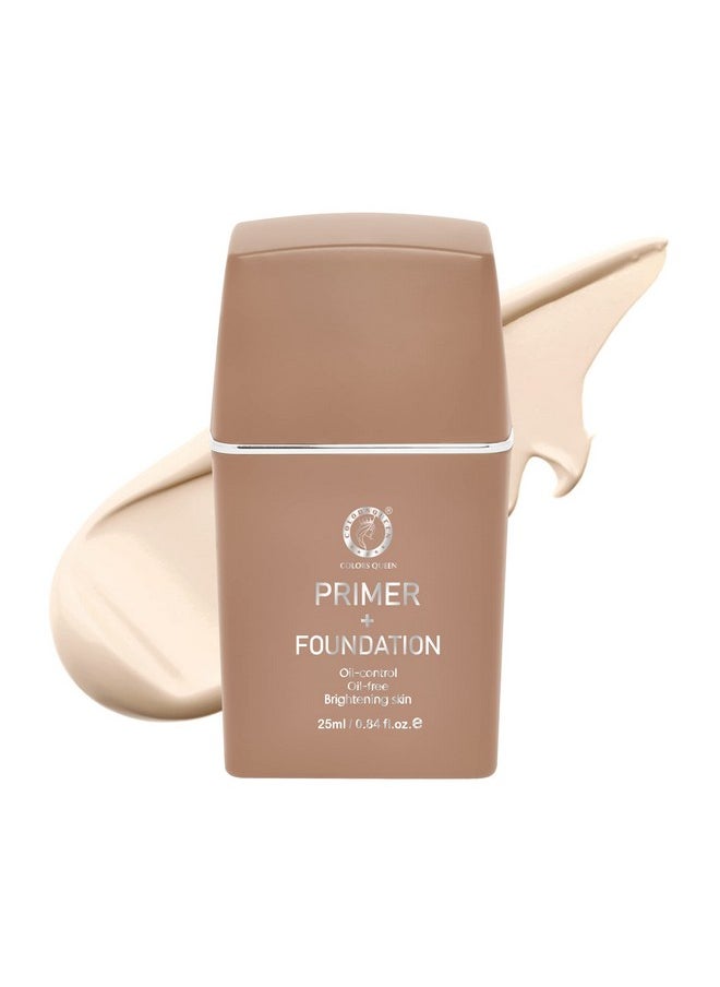 Oil Control | Oil Free Primer + Foundation | That Gives Natural And Brightening Skin | Provides Non Sticky And Matte Finish | Liquid Foundation For Oily Skin (04 - Light Beige)