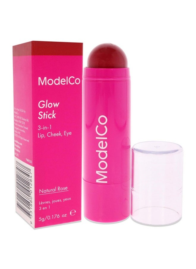 Glow Stick 3-In-1 - Multi-Use Cream Color Stick - Hydrating Creamy Formula - Delivers Luminous Color For A Healthy Glow - Buildable Coverage From Sheer To Saturated - Natural Rose - 0.176 Oz