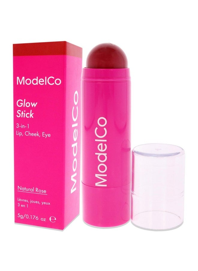 Glow Stick 3-In-1 - Multi-Use Cream Color Stick - Hydrating Creamy Formula - Delivers Luminous Color For A Healthy Glow - Buildable Coverage From Sheer To Saturated - Natural Rose - 0.176 Oz