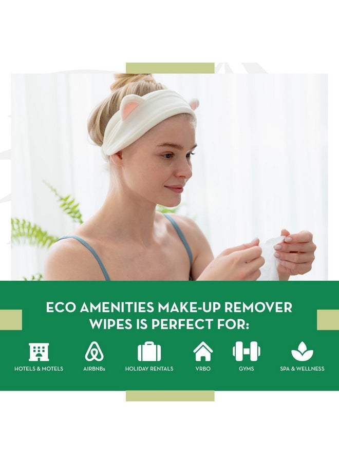 Ecoamenities Individual Makeup Remover Wipes Bulk - Travel Make Up Face Wipes Individually Wrapped For Women - 500 Pack Singles For Face, Eyes, Lips - Gentle & Suitable For All Skin Types