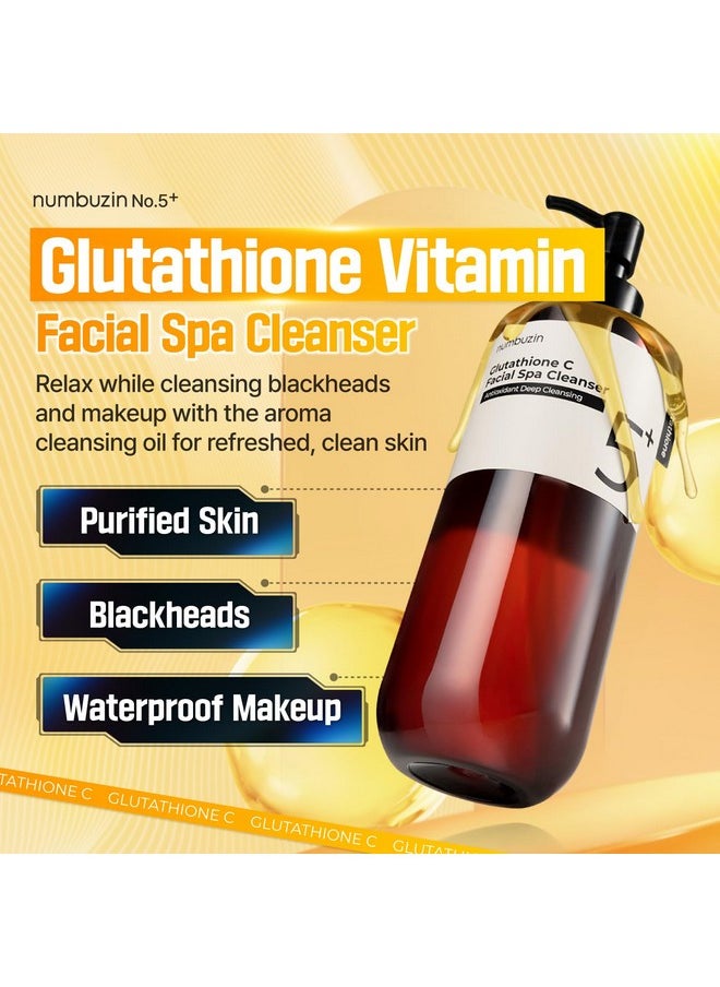 No.5+ Glutathione C Facial Spa Cleanser | Makeup Removing Facial Cleanser | Glutathione, Vitamin C, Niacinamide | Aromatherapy, Stress Relief, Dullness, Uneven Skin Tone | 6.76 Fl Oz