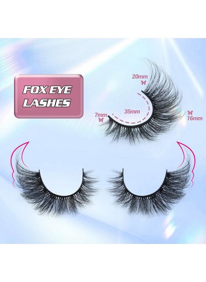 Strip Lashes Cat Eye Lashes Extension Fox Eye Faux Mink Lash Natural Look 20Mm Eyelashes Fluffy D Curly Volume Wispy Pack 7 Pairs Fake Eyelash By Winifred