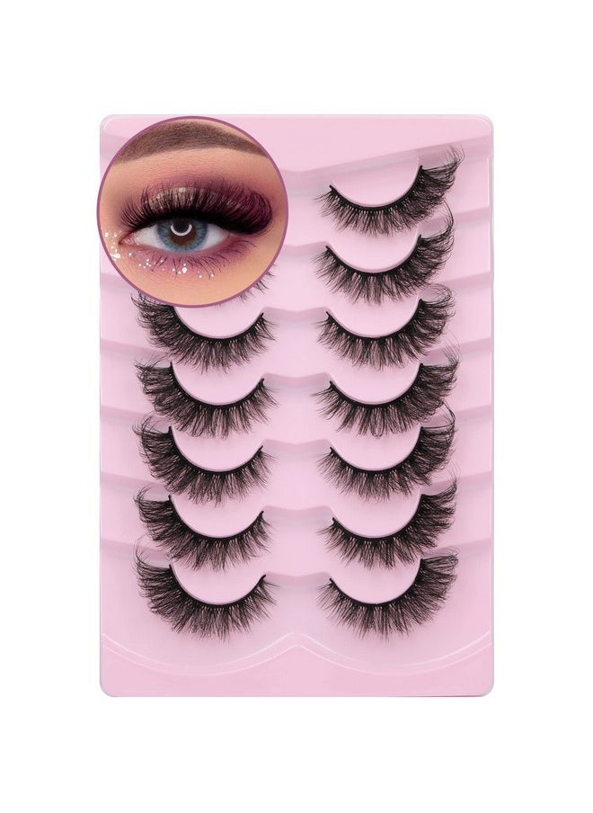 Strip Lashes Cat Eye Lashes Extension Fox Eye Faux Mink Lash Natural Look 20Mm Eyelashes Fluffy D Curly Volume Wispy Pack 7 Pairs Fake Eyelash By Winifred