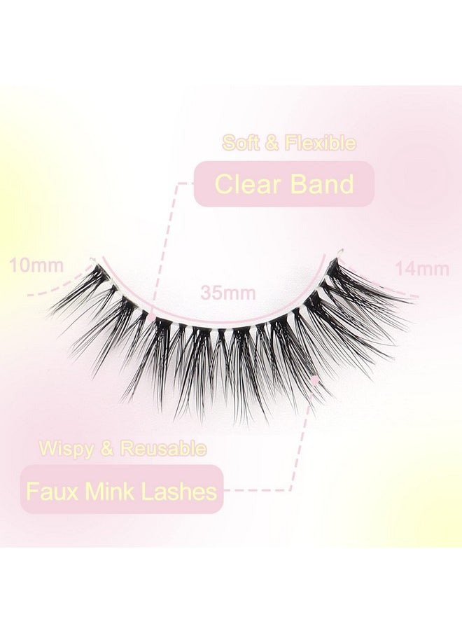 Lashes 5D Faux Mink Lashes 100% Handmade Luxurious Fake Eyelashes Lightweight Fluffy False Eyelashes 5 Pairs Pack (G2)