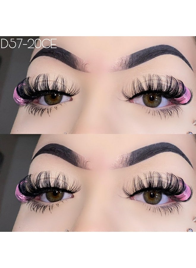 Lashes Miss Kiss 1 Pair Lashes With Color Pink Russain D Curl False Eye Lash Soft Wispy Manga Eyelash Strip Natural Look 3D Faux Mink Fairy Eyelashes 16 Mm (Pink)
