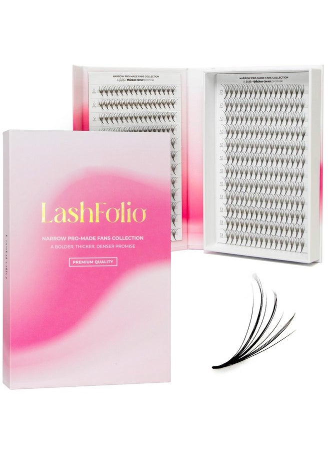 Lashfolio Triple Spike Promade Fans | Handmade Volume Eyelashes | Multi Selections From 5D To 10D | C Cc D Curl | 0.03~0.07 Mm | 8-13Mm Length | Long Lasting | Easy Application (7D-0.03 C 8-13Mm)