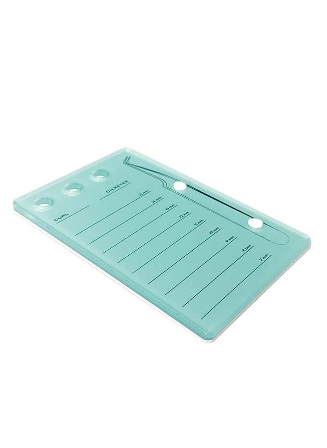 Eyelash Grafting Pallet, Acrylic Lash Tile Holder, 7-15Mm Scale Glue Cups Eyelash Extensions Storage Gasket Pads With Suction For Tweezers (Blue)