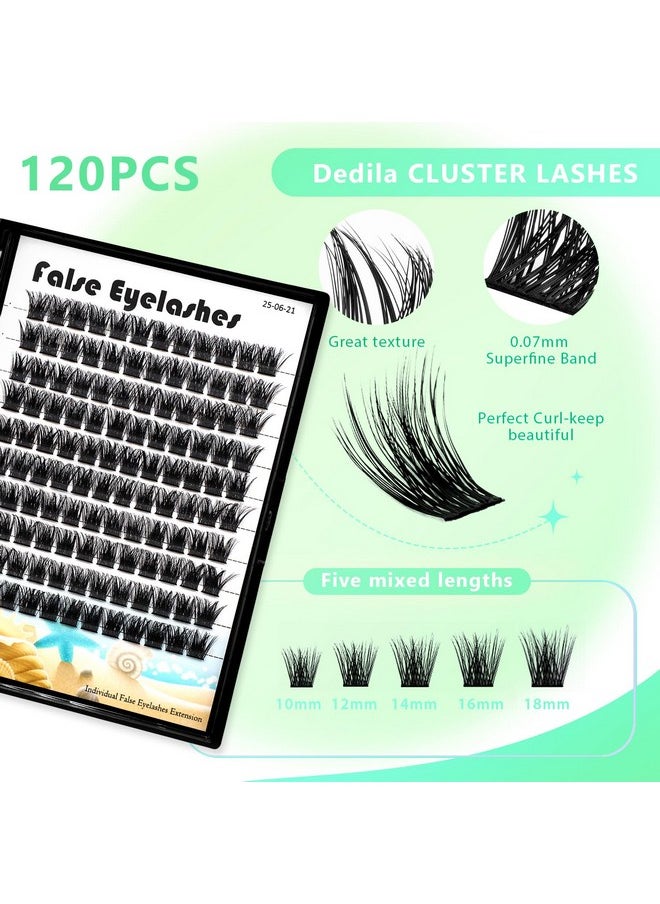 Large Tray- 10-20Mm Available 120 Pcs D Curl Cluster Eyelashes Makeup Volume Eye Lashes Extensions Natural Long Wide Stem Individual False Eyelashes (20Mm)