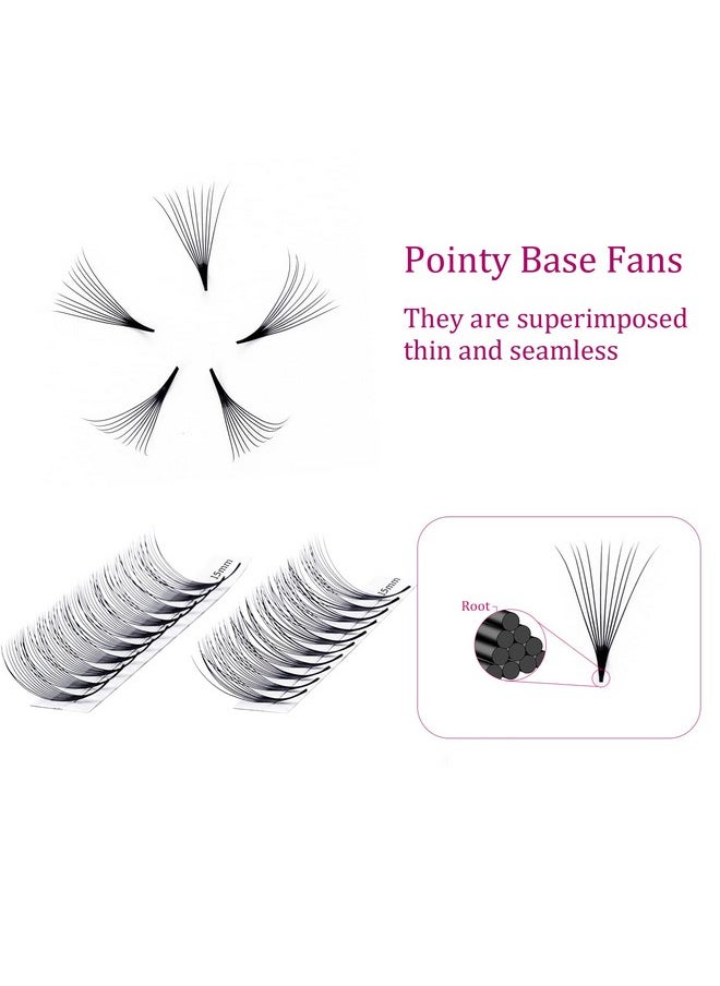 Silk False Eyelash Extensions, 10D 0.07 D 15-20Mm Mixed Tray Premade Fans, Curl, Cruelty Free, Individual, 120 Count