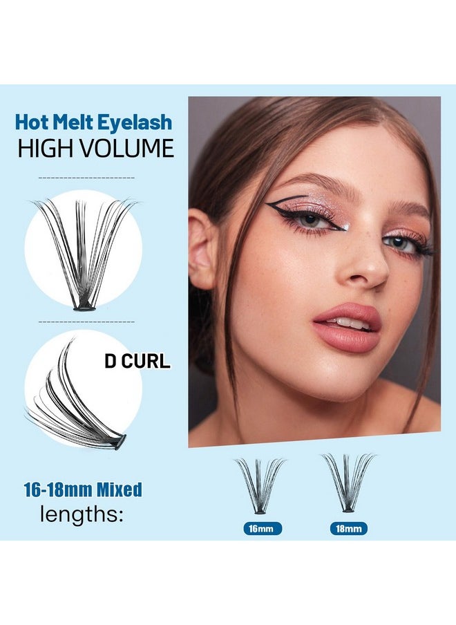 200Pcs 20Roots Individual False Lashes Mixed 8-10-12-14Mm/9-11-13-15Mm/10-12-14-16Mm/16-18Mm/18-20Mm 0.07 Thickness Natural Cluster Lashes Makeup Volume Eye Lashes Extensions (16+18Mm)