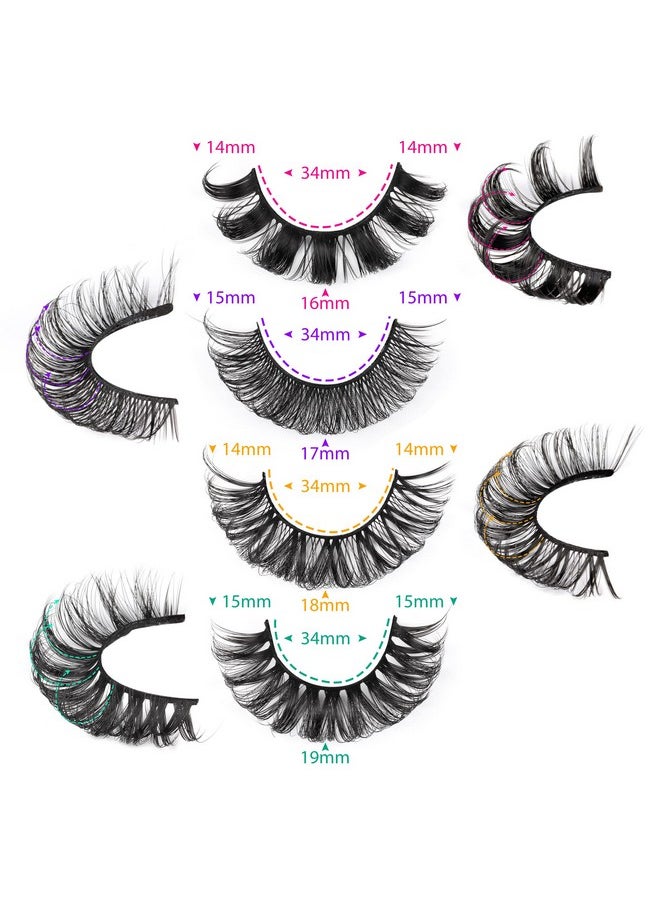 Lashes Fluffy D Curl False Eyelashes Wispy Russian Lashes Strip 4 Styles Mixed Eyelashes Look Like Extensions By Focipeysa