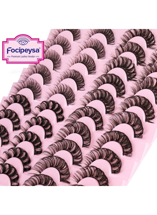 Lashes Fluffy D Curl False Eyelashes Wispy Russian Lashes Strip 4 Styles Mixed Eyelashes Look Like Extensions By Focipeysa