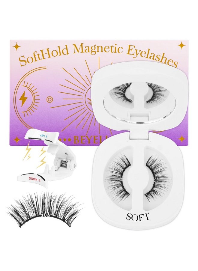 Magnetic Eyelashes, Soft Natural Look Magnetic Lashes Kit, Magnets False Eyelashes With Applicator Reusable No Glue Needed Magnetic Eyelashes Kit Easy To Wear And Remove (1 Pair,Sme013)