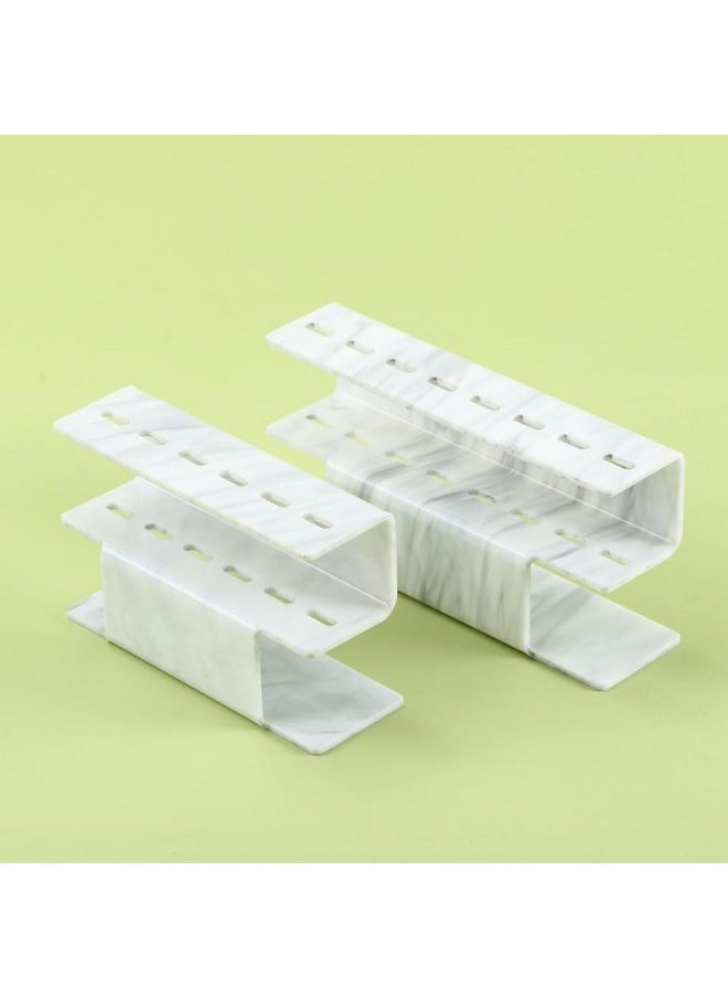 Acrylic Tweezers Holder, 6 Holes Tweezers Stand Display Organizer For Eyelash Extension Supplies Accessories Grafting Beauty Tools (6 Holes Marble White)