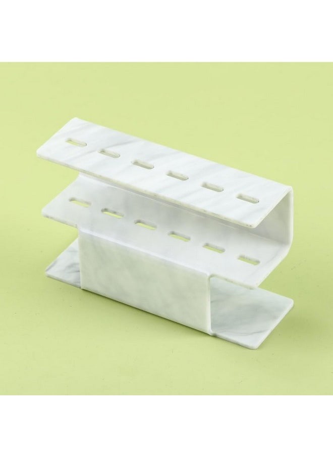 Acrylic Tweezers Holder, 6 Holes Tweezers Stand Display Organizer For Eyelash Extension Supplies Accessories Grafting Beauty Tools (6 Holes Marble White)