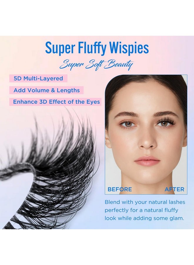 S Natural Look False Lashes - Bepholan Fake Eyelashes 5D Super Fluffy False Eyelashes Clear Band Wispy Lashes 3-Pack Faux Mink Lashes,Xmz91