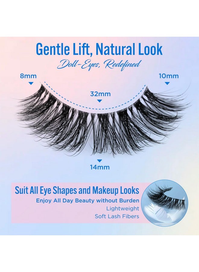 S Natural Look False Lashes - Bepholan Fake Eyelashes 5D Super Fluffy False Eyelashes Clear Band Wispy Lashes 3-Pack Faux Mink Lashes,Xmz91