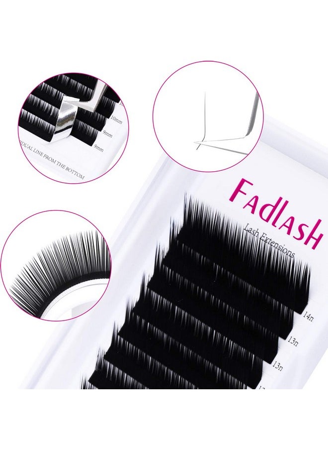 Eyelash Extensions L Curl 0.10 Mix Tray 8-14Mm Classic Lash Extensions Individual Lashes Silk Eyelash Extension Supplies (0.10-L, 8-14Mm Mixed)