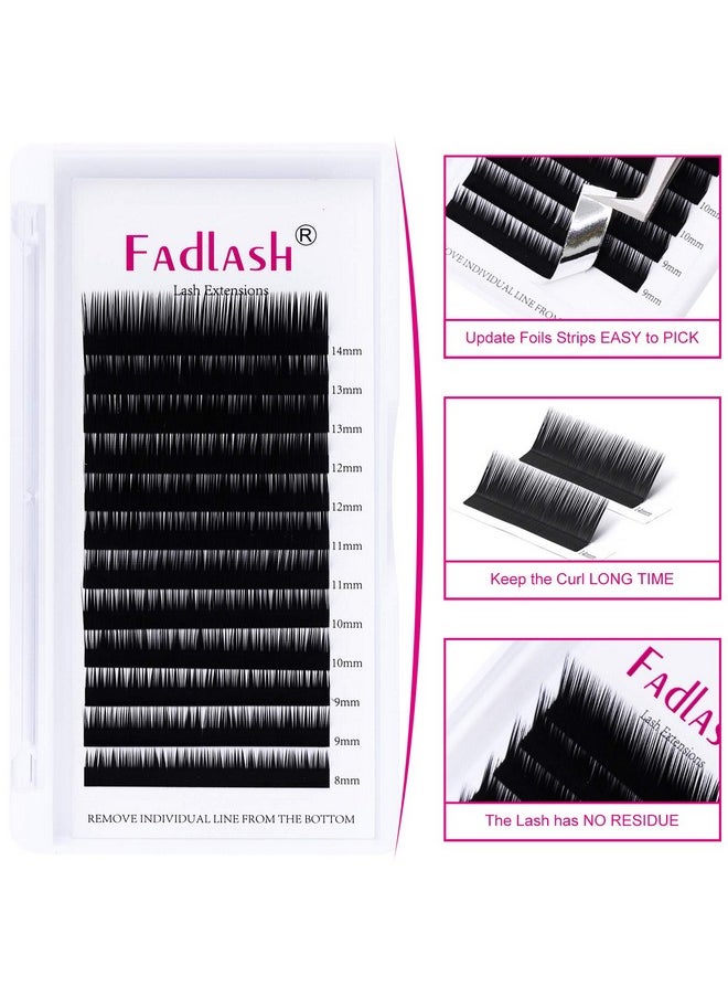 Eyelash Extensions L Curl 0.10 Mix Tray 8-14Mm Classic Lash Extensions Individual Lashes Silk Eyelash Extension Supplies (0.10-L, 8-14Mm Mixed)