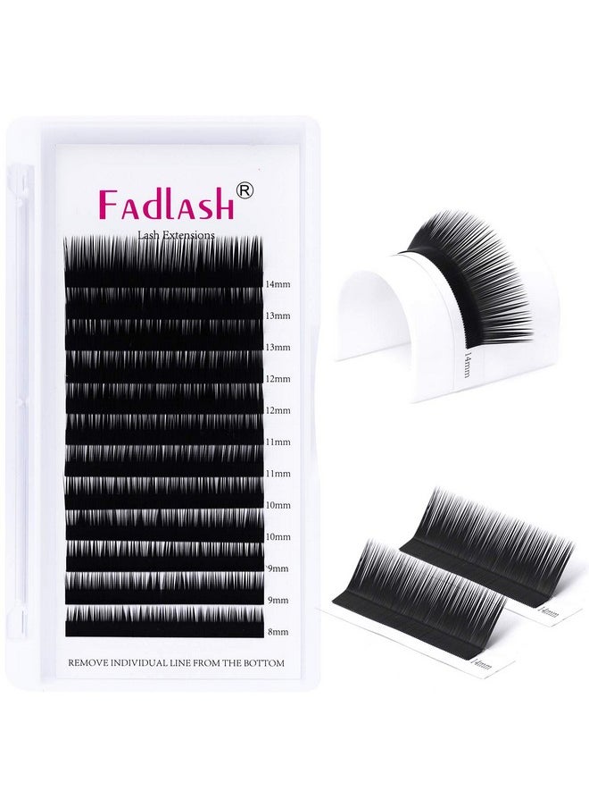 Eyelash Extensions L Curl 0.10 Mix Tray 8-14Mm Classic Lash Extensions Individual Lashes Silk Eyelash Extension Supplies (0.10-L, 8-14Mm Mixed)